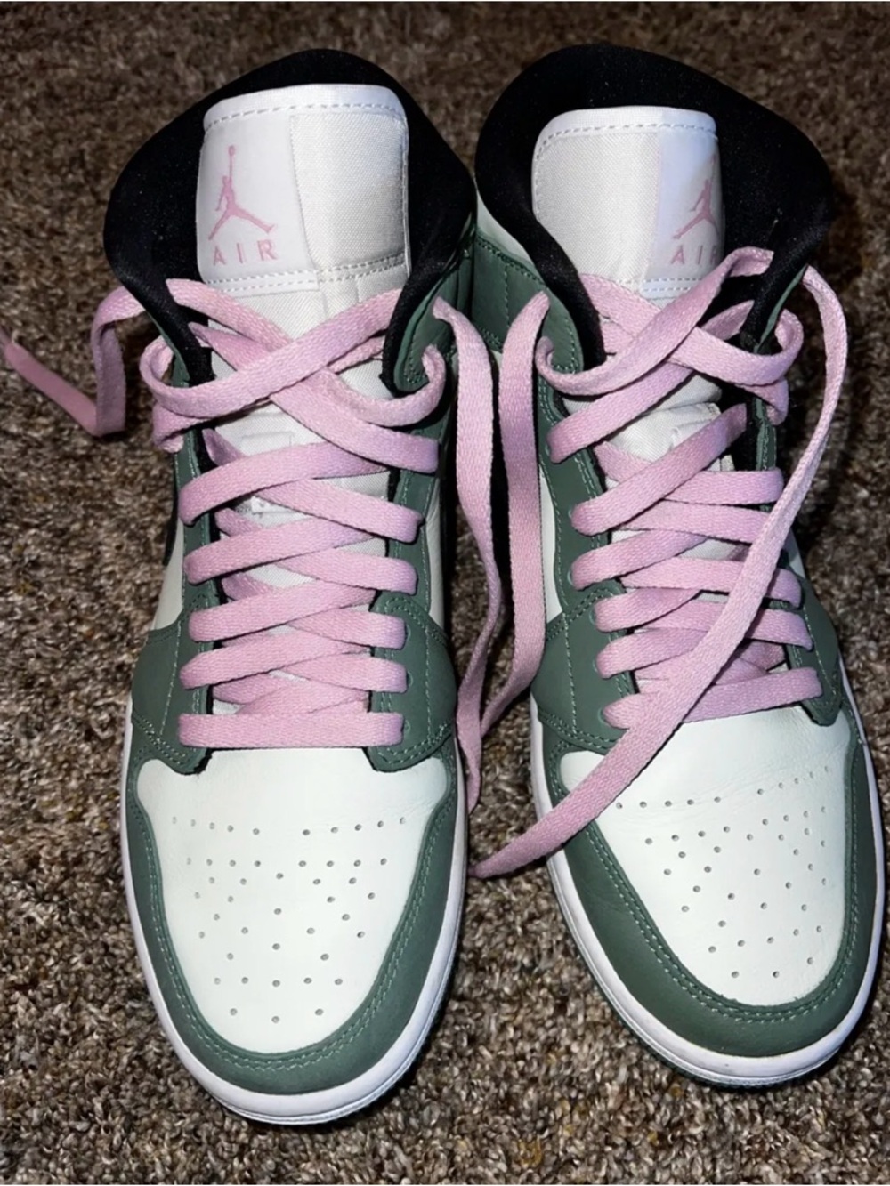 Jordan Womens High-Top Sneakers dutch Green, White & Pink